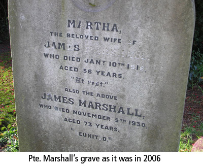 964 Pte James Marshall service